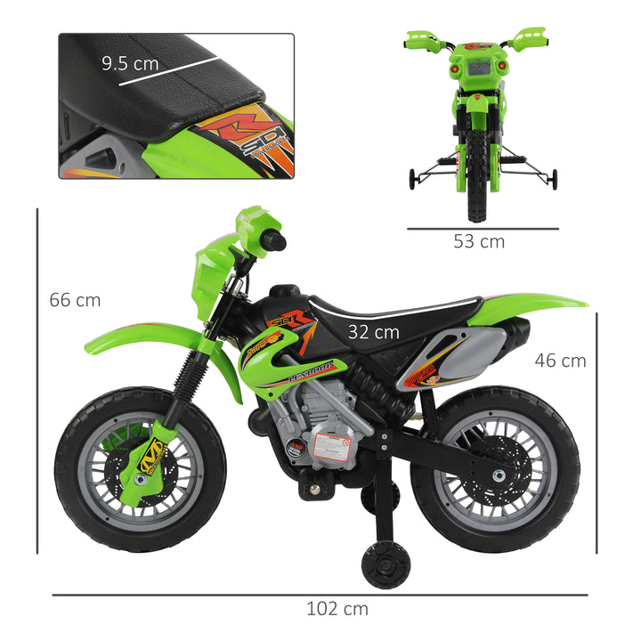 MCL 6V Kids Child Electric Motorbike Ride on Motorcycle Scooter Children Toy Gift for 3-6 Years (Green)