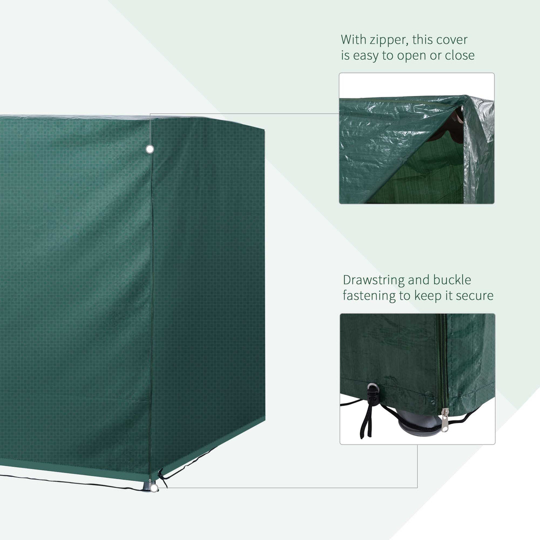 Patio 3 Seater Swing Chair Bench Cover Outdoor Garden Furniture Rain Protection Cover Protector Waterproof Anti-UV, 215L x 155W x 150Hcm, Dark Green