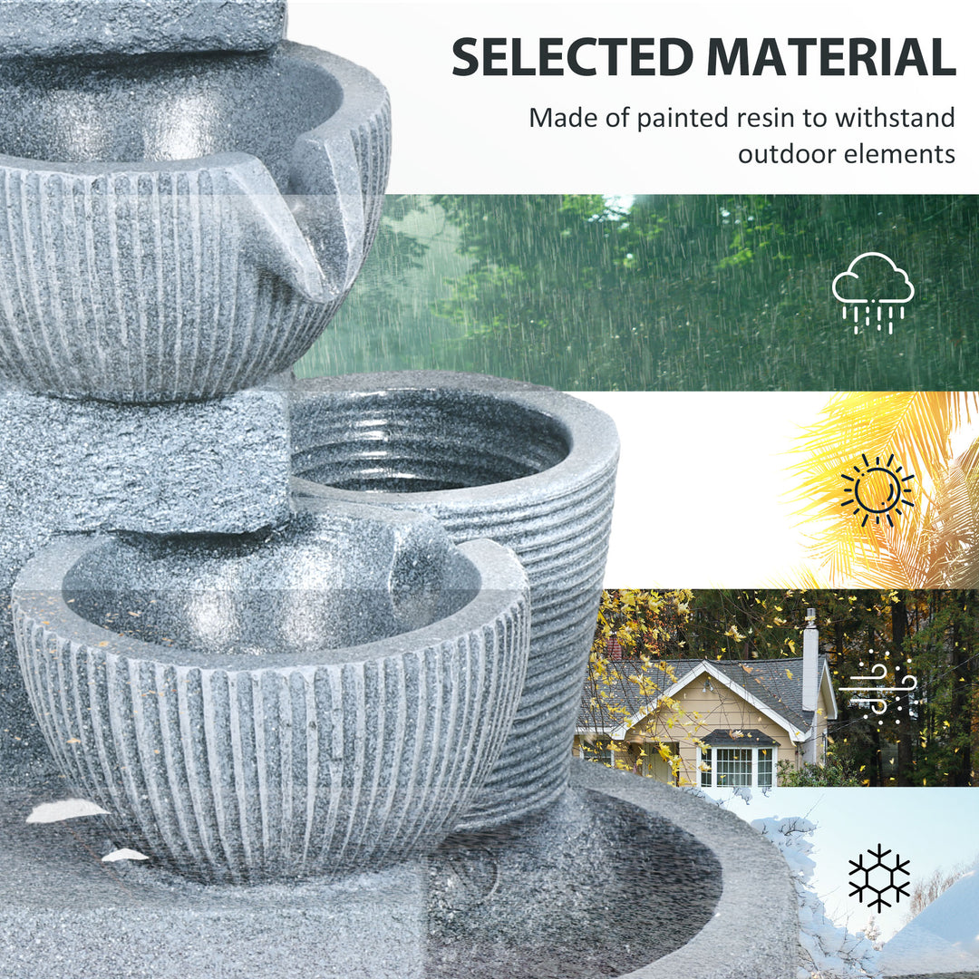 Solar Powered Outdoor Water Fountain - Dark Grey