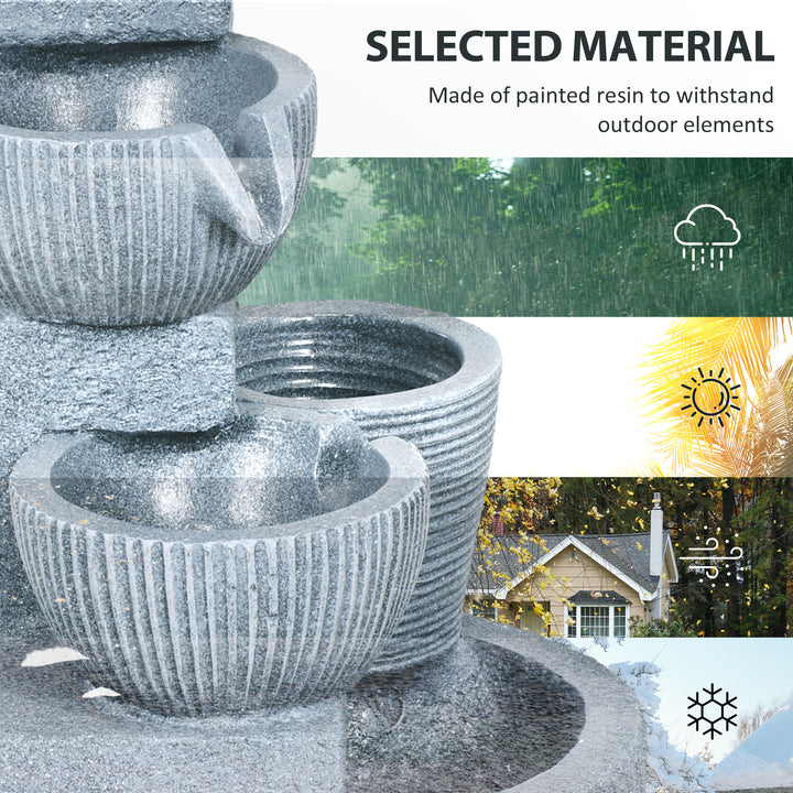 Solar Powered Outdoor Water Fountain - Dark Grey
