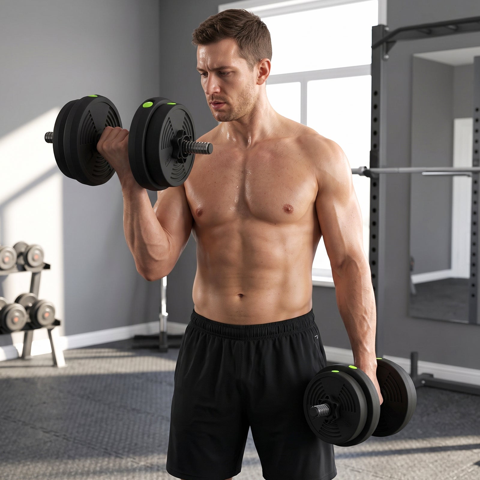 Adjustable Weight Barbell & Dumbbells Set Free Weights Strength Muscle