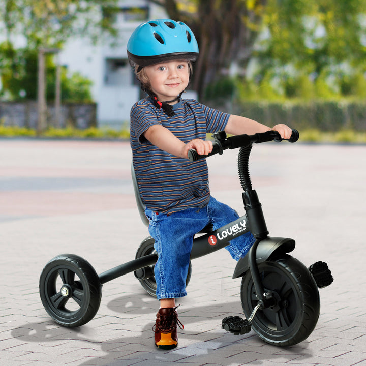 HOMCOM Ride On Tricycle 3 Wheels Plastic Pedal Trike for Kids over 18 Months , Black