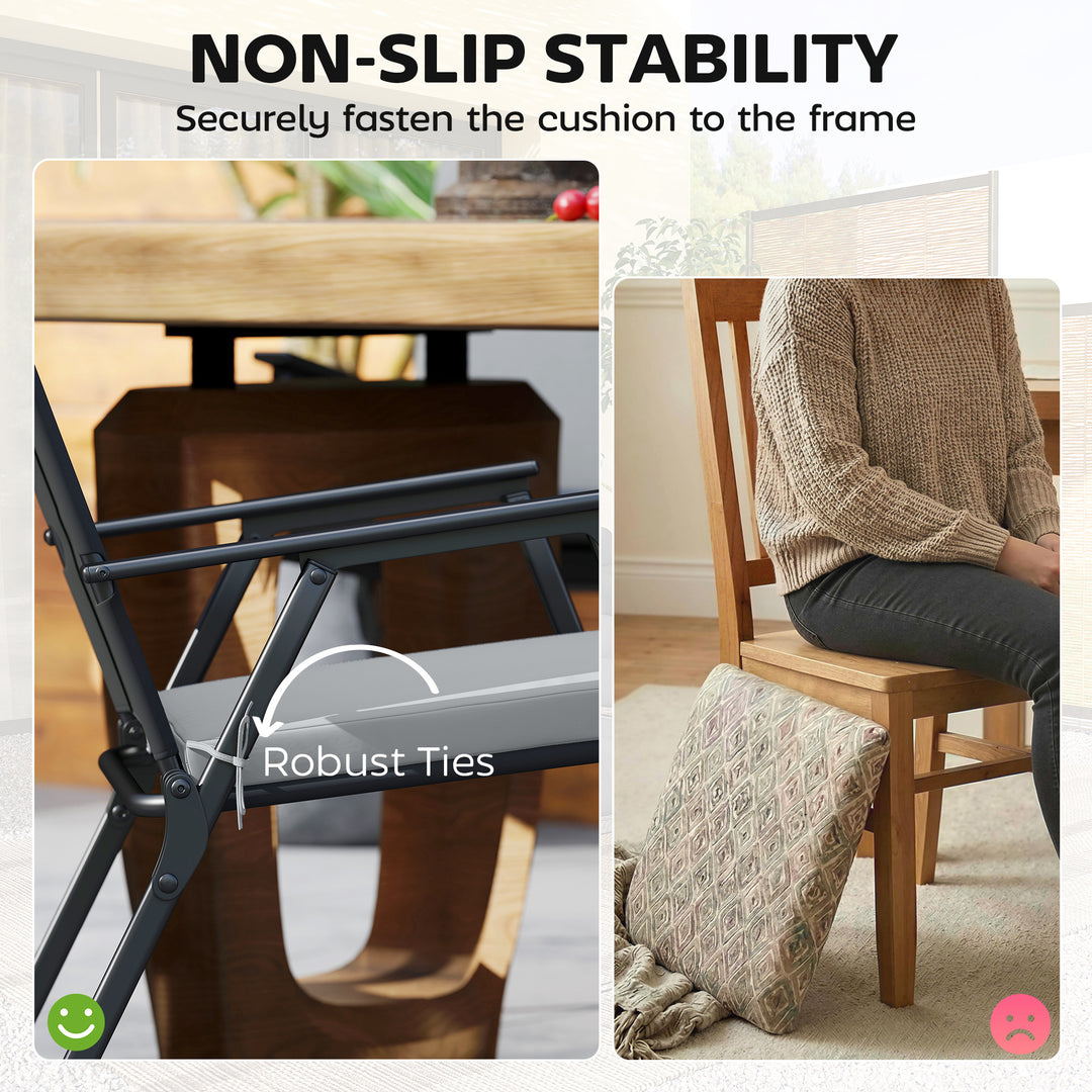 Set of 6 Outdoor Seat Cushions with Machine Washable Cover, Water Repe