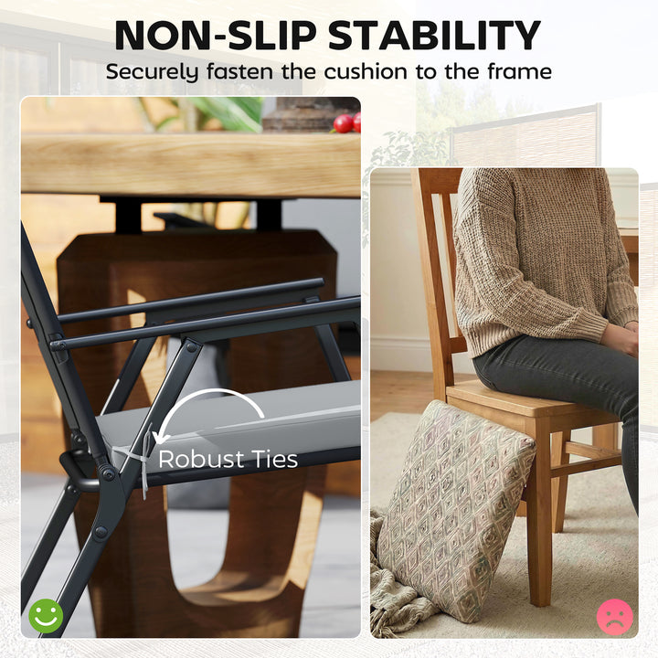 Set of 6 Outdoor Seat Cushions with Machine Washable Cover, Water Repe