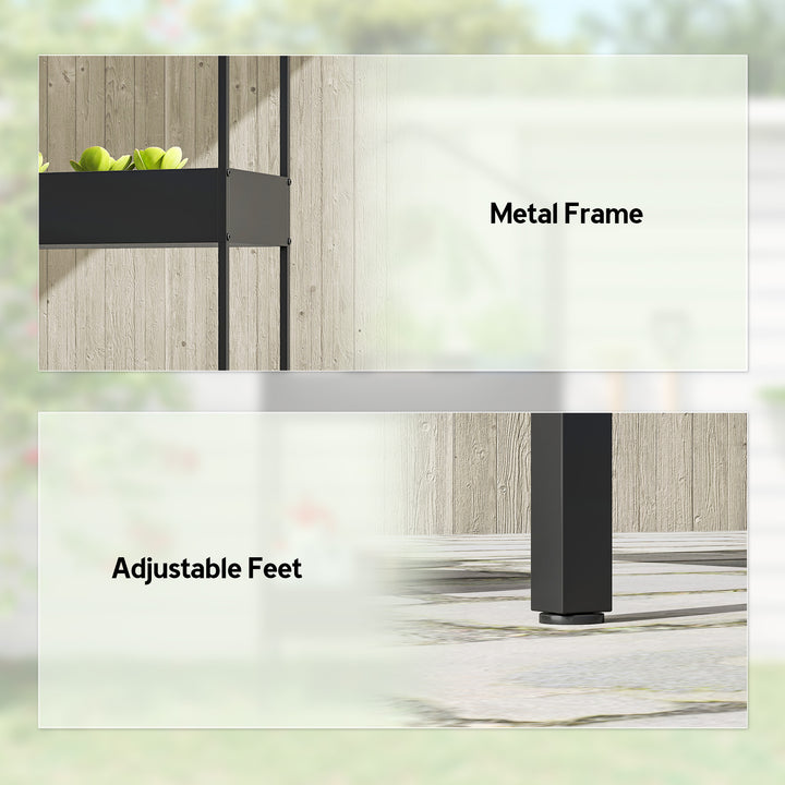 2 Tier Plant Stand, Outdoor Indoor Metal Plant Stand with Hook, House-