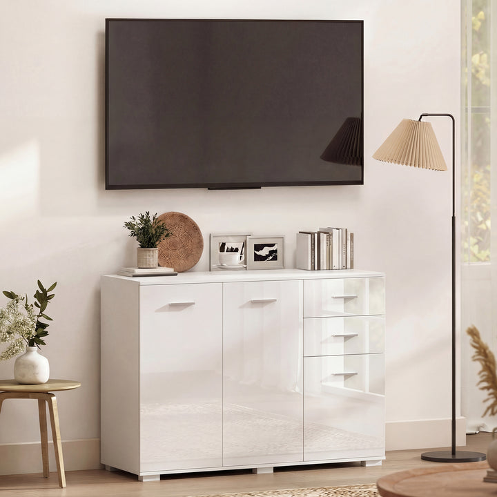 Sideboard, Modern Storage Cabinet with 2 Drawers, 3 Doors and Adjustab