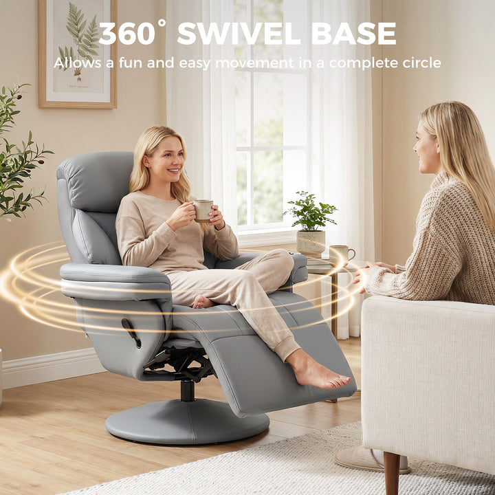 Upholstered Reclining Armchair, Manual Recliner Chair with Footrest an