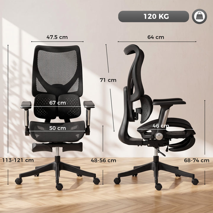 Ergonomic Office Chair with Lumbar Support, Mesh Reclining Desk Chair - view 3