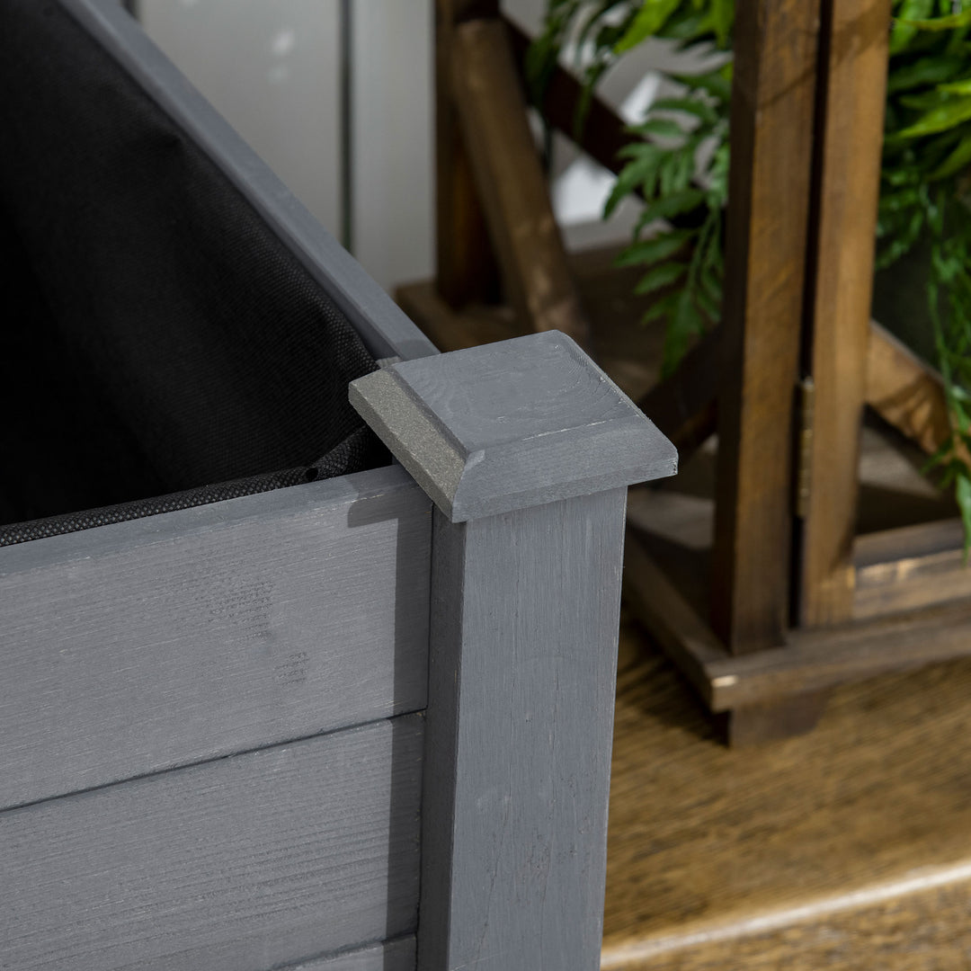 Raised Bed for Garden, Wooden Elevated Planter Box with Bed Liner, for