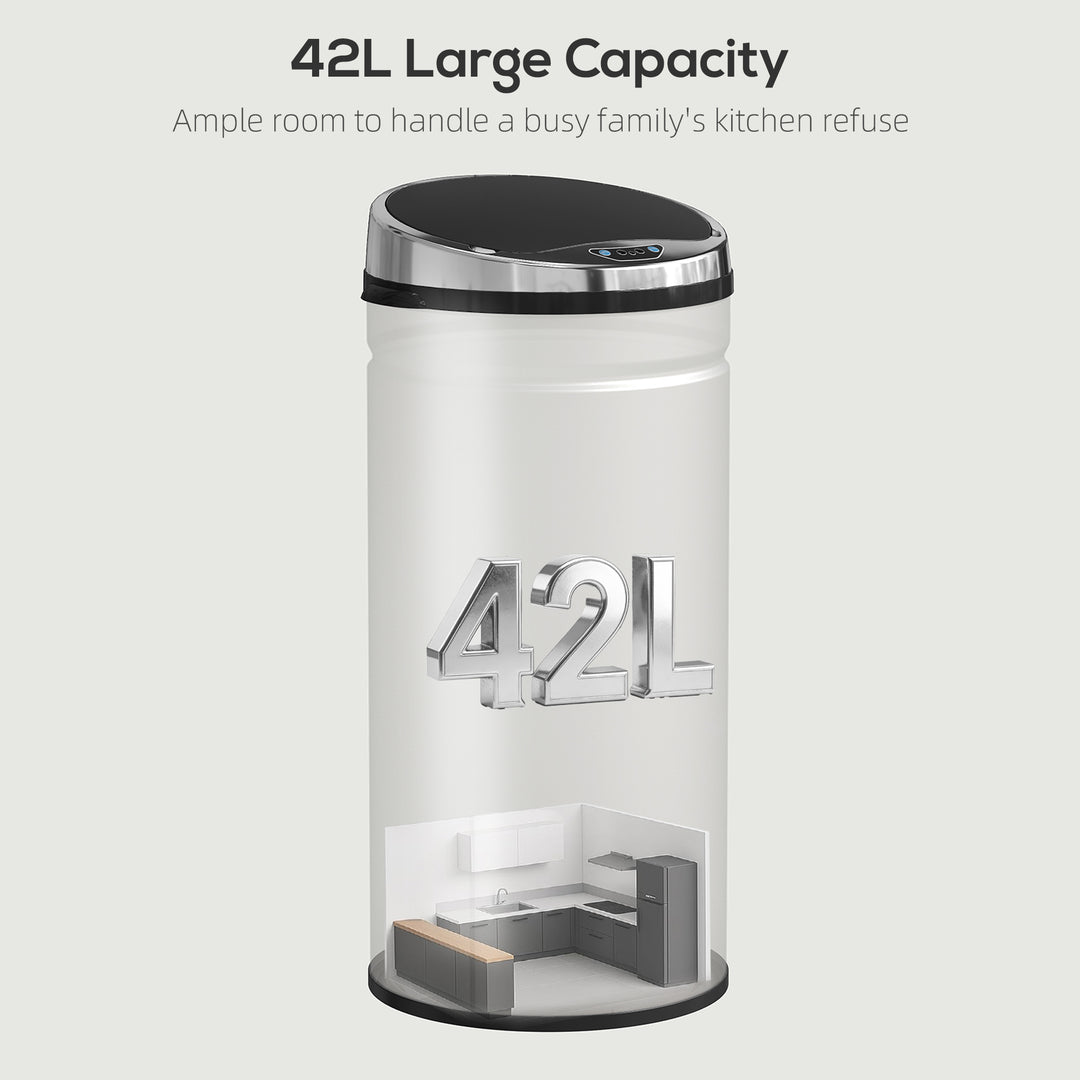 42L Automatic Motion Sensor Rubbish Bin with Fingerprint Resistant, St