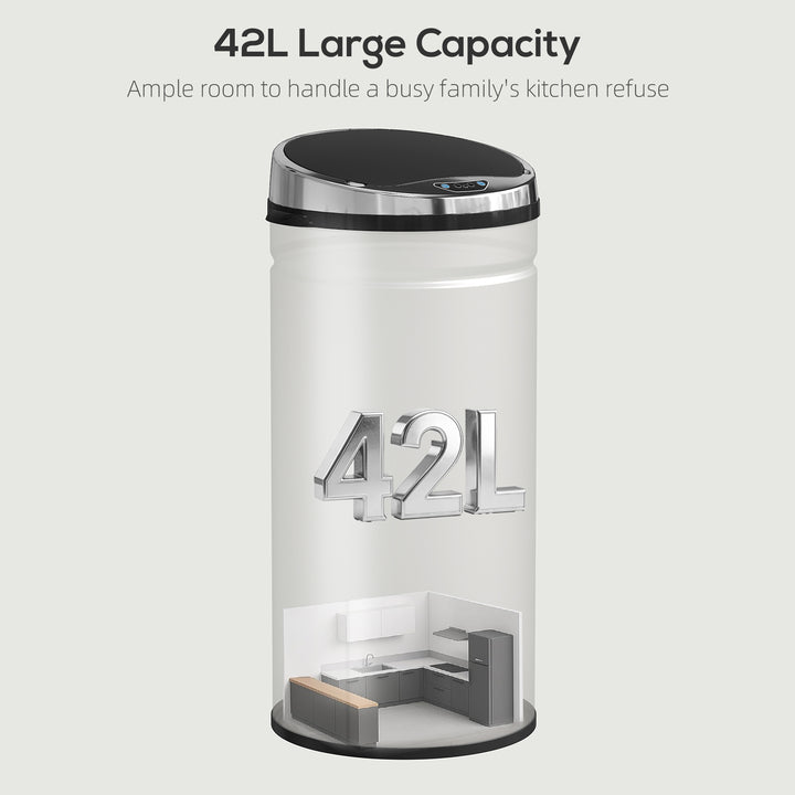 42L Automatic Motion Sensor Rubbish Bin with Fingerprint Resistant, St