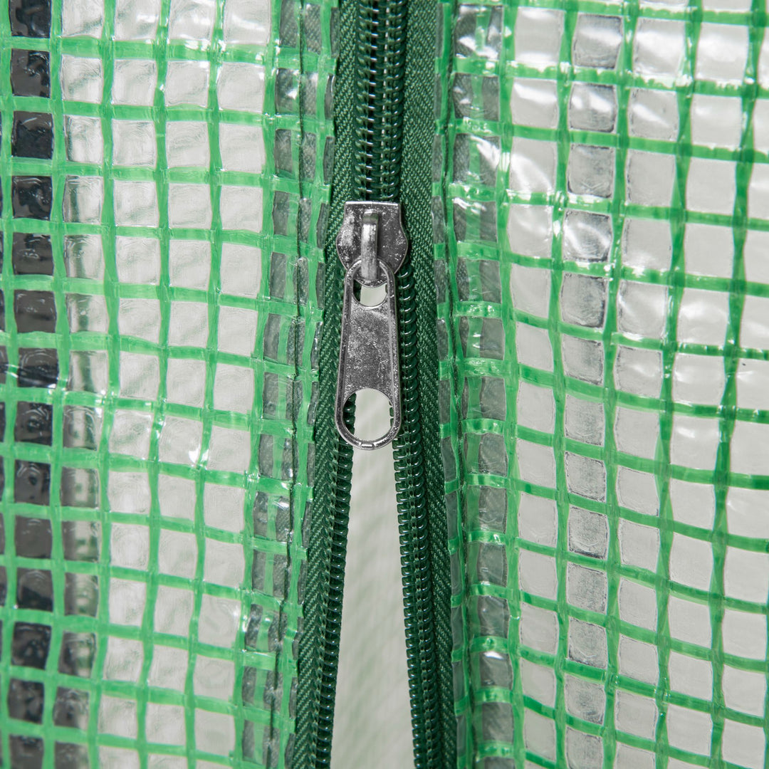 100 x 50 x 150cm Tomato Greenhouse Steel Frame PE Cover with Roll-up Door Outdoor for Backyard, Balcony, Garden, Green
