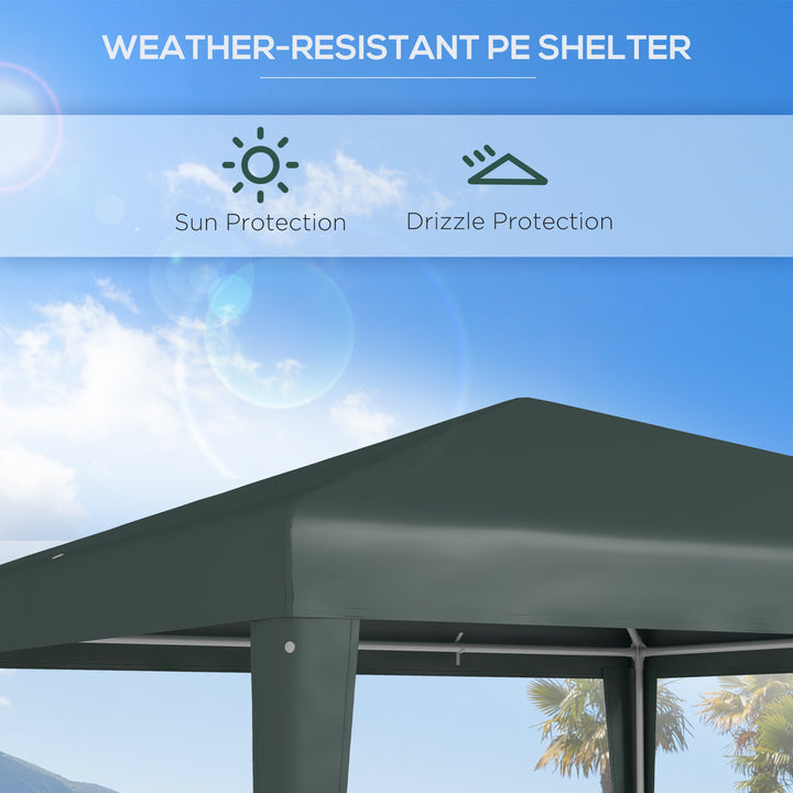 2.7m x 2.7m Garden Gazebo Marquee Party Tent Wedding Canopy Outdoor(Dark Green)