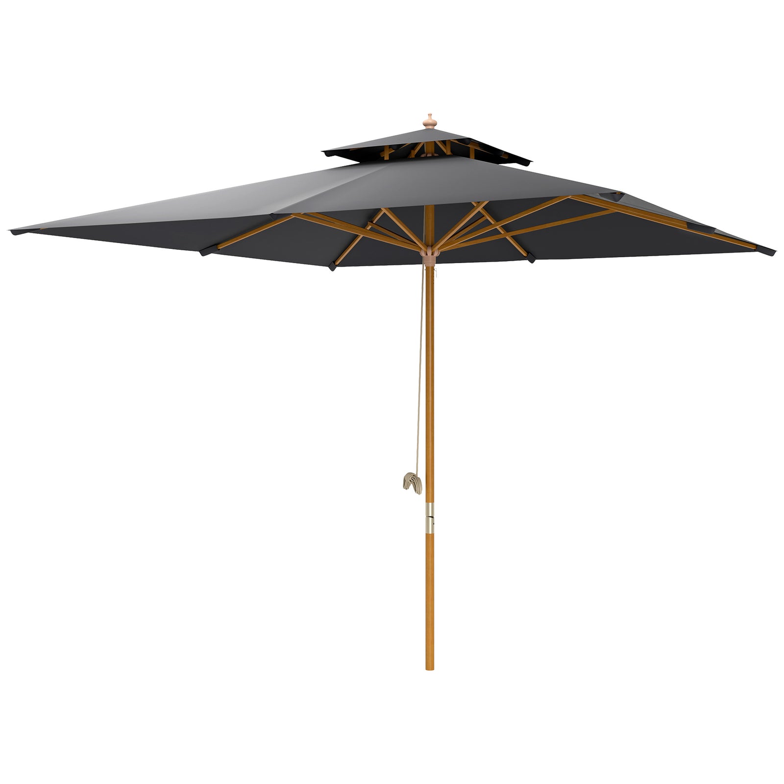 3 m Square Canopy Parasol - Black
