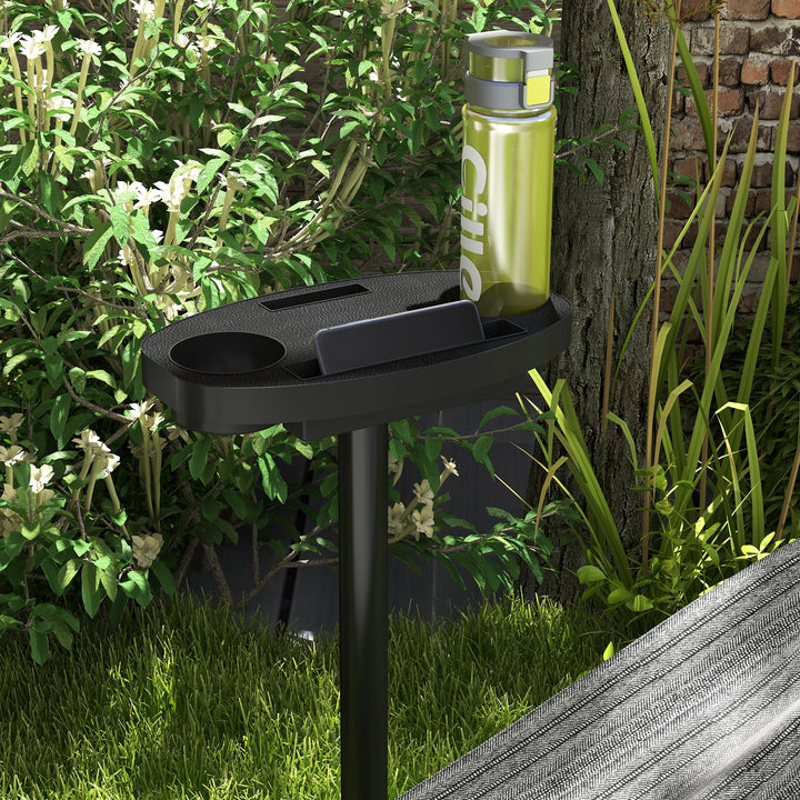 9.4ft Hammock Stand with Side Tray Stand, Steel Frame Hammock Net Stand, for String-style, Brazilian-style, Flat-style, Rope-style Hammocks, Black