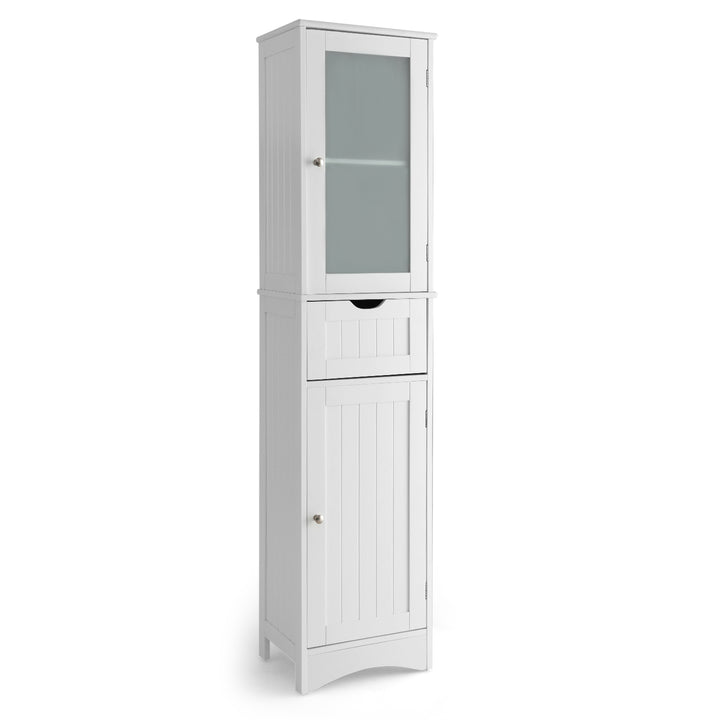 Tall Bathroom Storage Cabinet with Adjustable Shelves and 2 Doors-White