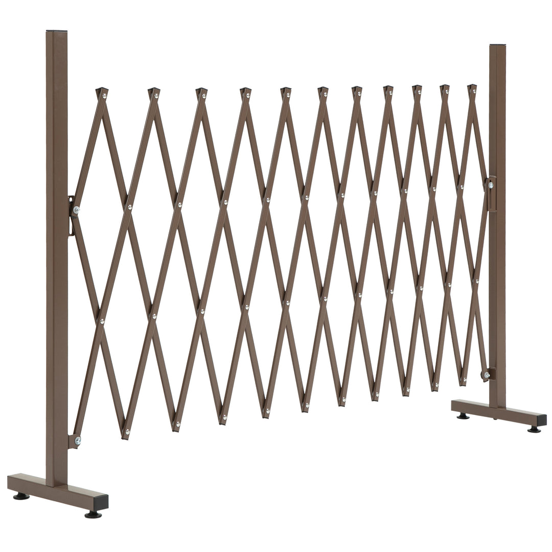 MCL Expanding Trellis Fence Freestanding Movable Fence Foldable Garden Screen Panel Aluminum, 300cm x 103.5 cm, Dark Brown