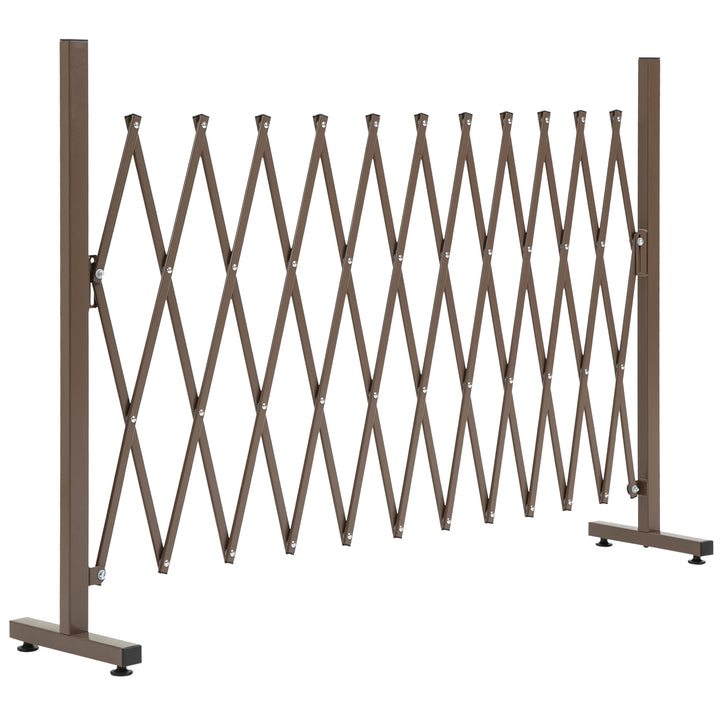 MCL Expanding Trellis Fence Freestanding Movable Fence Foldable Garden Screen Panel Aluminum, 300cm x 103.5 cm, Dark Brown