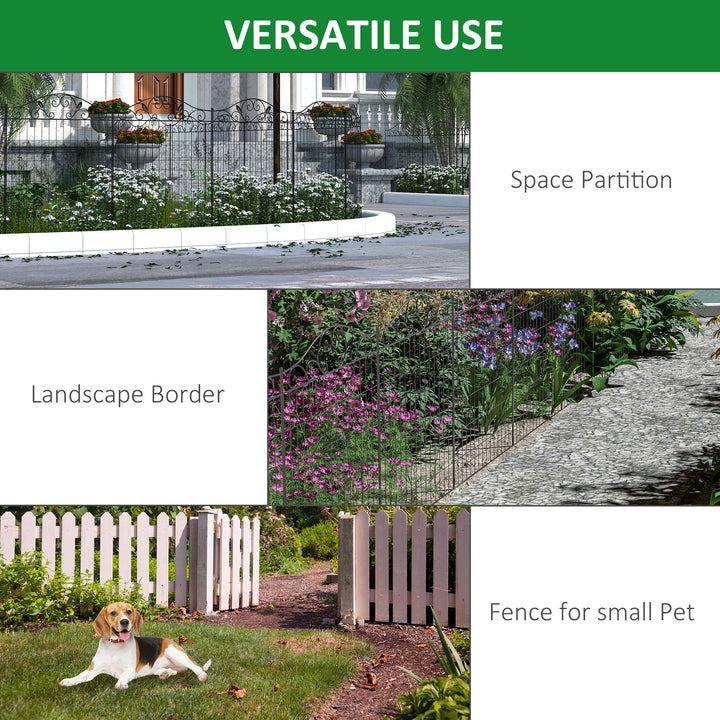 MCL Garden Decorative Fence 4 Panels 44in x 12ft Metal Wire Landscape Border Edging