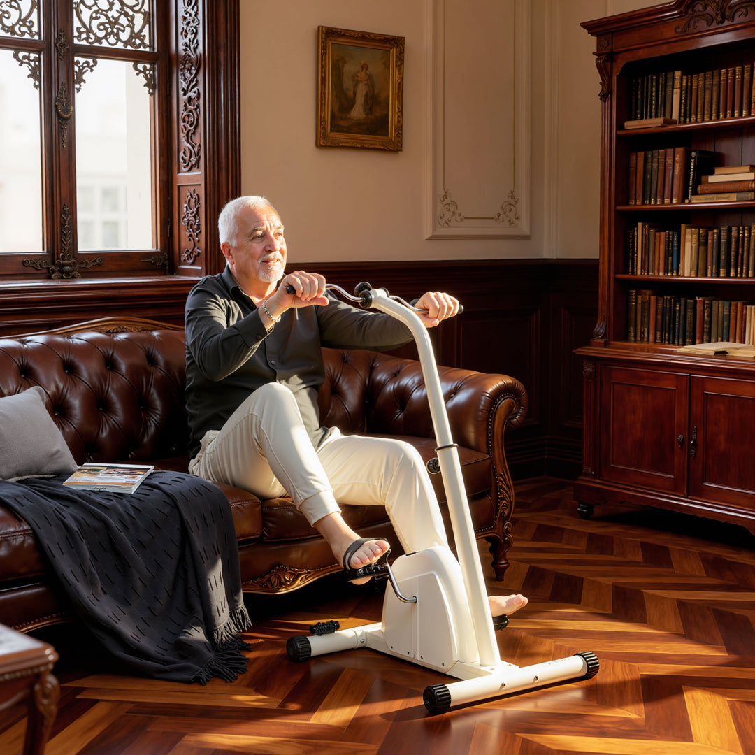 Seated Pedal Exerciser with Dual Massage and Adjustable Height