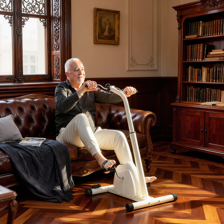 Seated Pedal Exerciser with Dual Massage and Adjustable Height