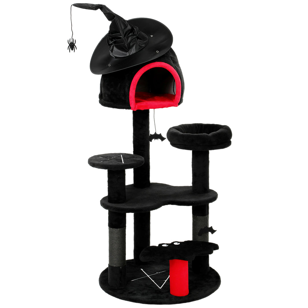 Gothic Cat Tree, 155cm Cat Tower for Indoor Kittens, Multi-Level Stabl