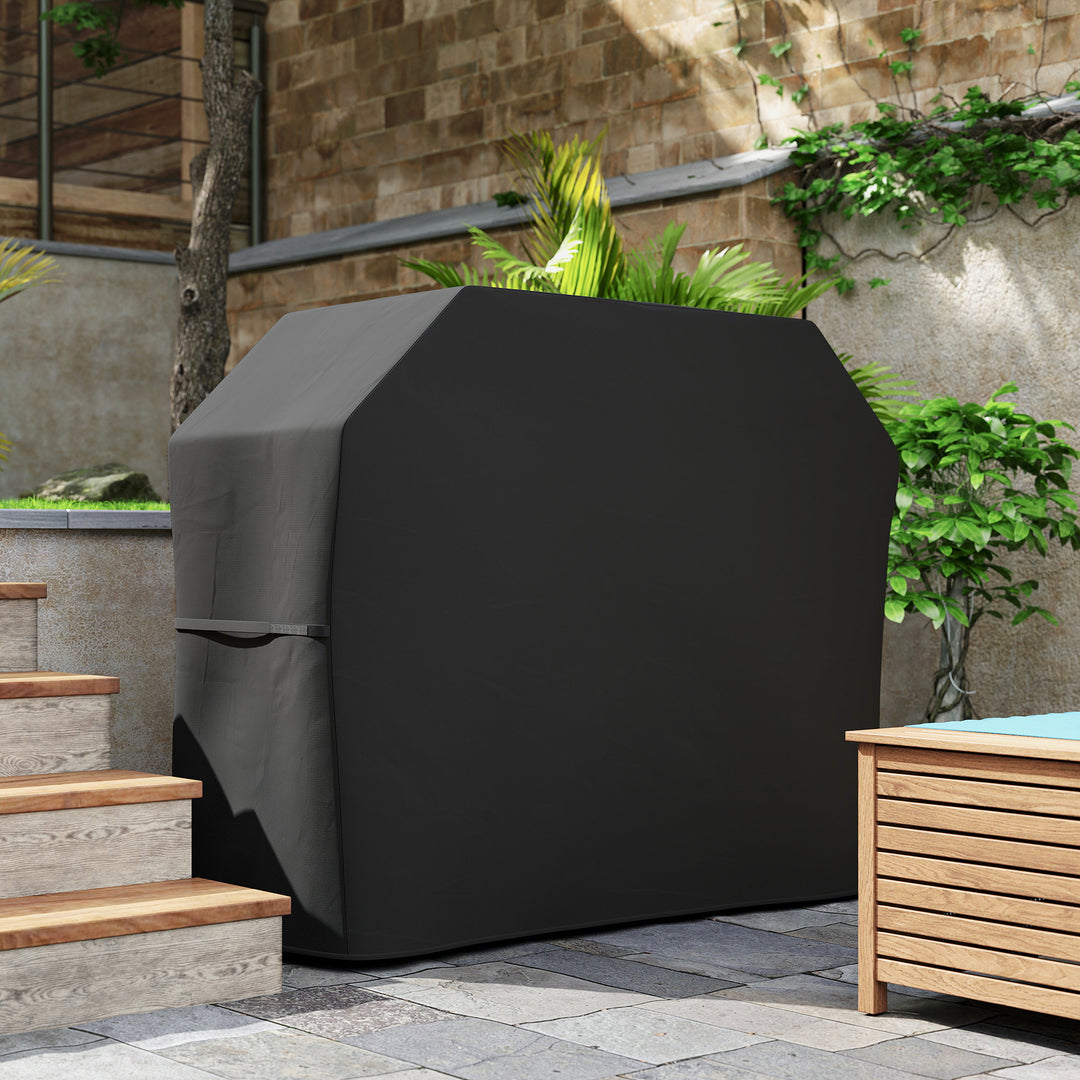 147 x 61cm Plastic Coated Protective Grill Cover - Black