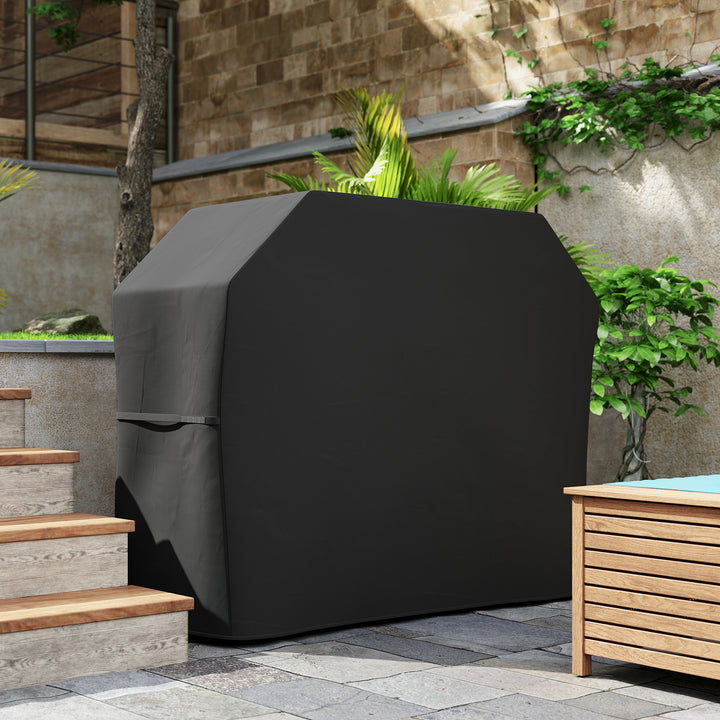 147 x 61cm Plastic Coated Protective Grill Cover - Black