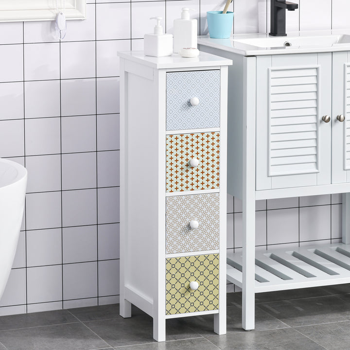Chest of Drawers, 4 Drawer Dresser, Storage Organizer Toilet Tissue Cabinet for Bedroom, Bathroom