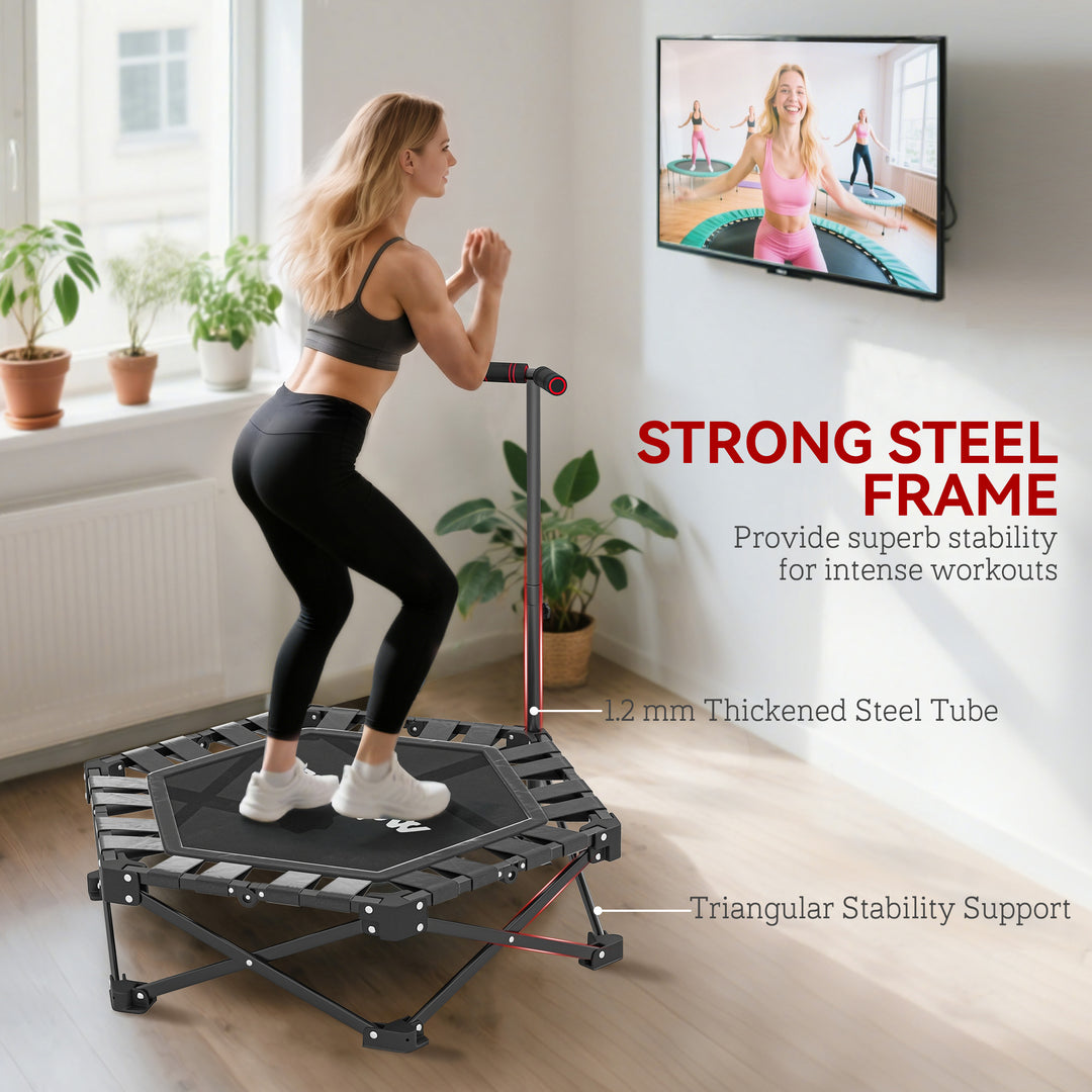 42" Foldable Mini Trampoline, One-Step Fold &amp; Open, Rebounder Trampoli