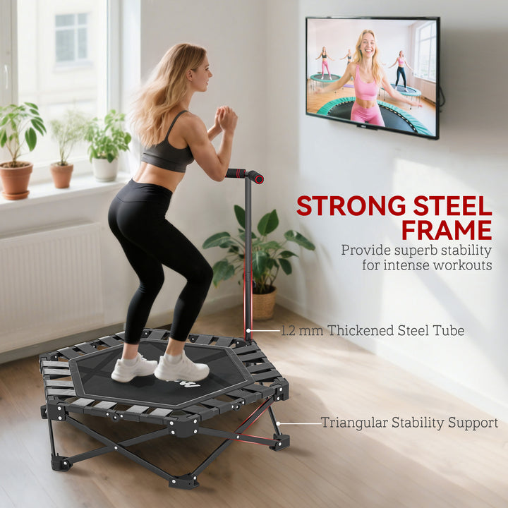 42" Foldable Mini Trampoline, One-Step Fold &amp; Open, Rebounder Trampoli