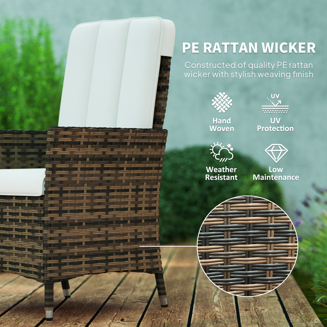105°-150° Reclining Rattan Chair - Cream