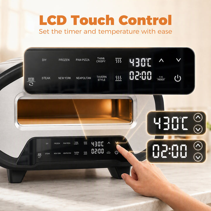 Electric Pizza Oven, 12 Inch Pizza Maker with 8 Preset Modes and Ceram