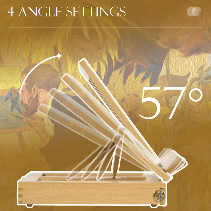 Wooden Table Easel Box with Storage Portable Folding Artist Easel, Natural