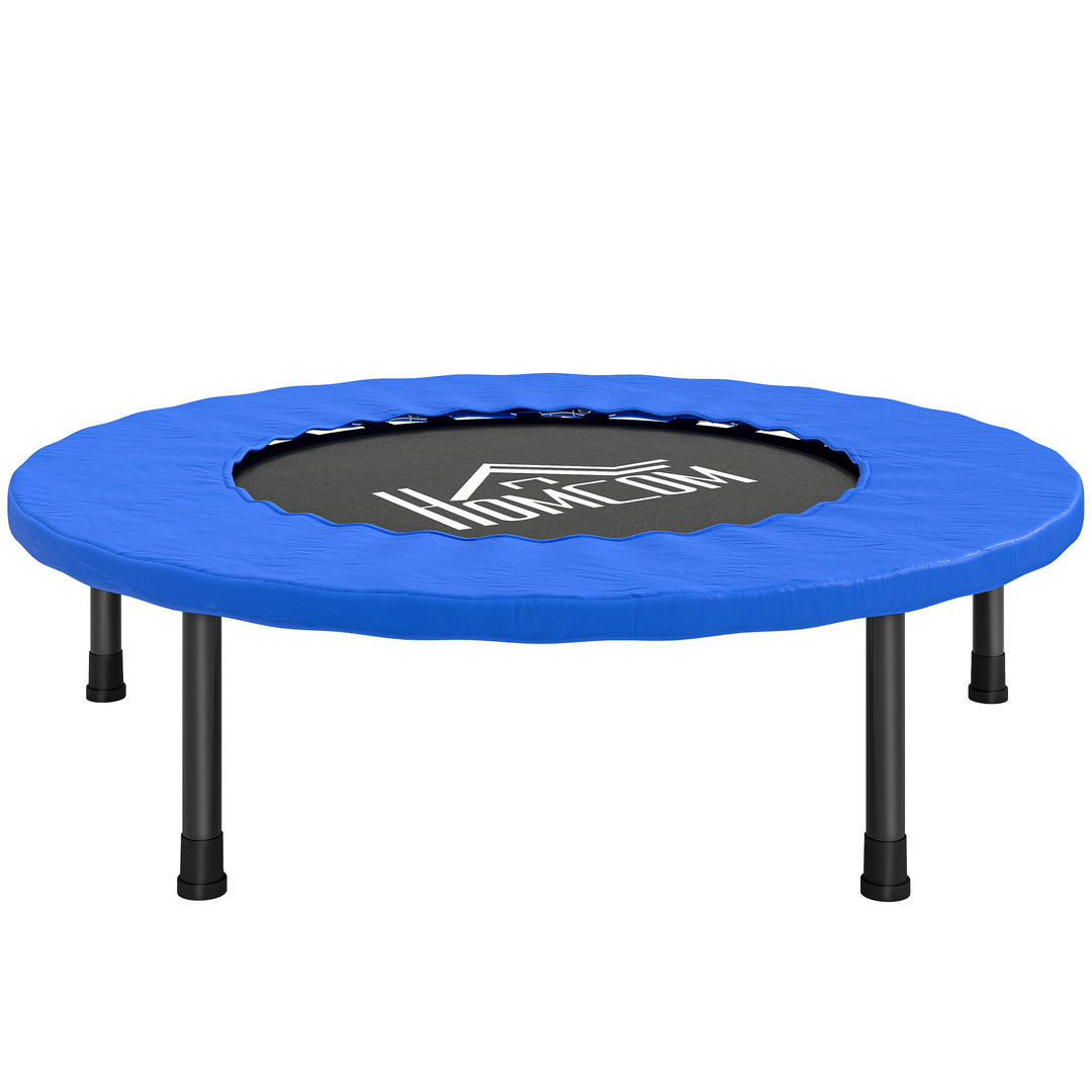 MCL 32" Mini Fitness Trampoline Home Gym Yoga Exercise Rebounder Indoor Outdoor Jumper with Safety Pad, Support Up to 100 KG, Blue and Black
