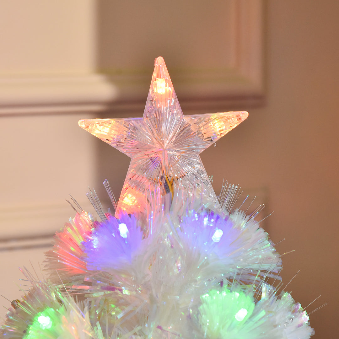 MCL 3FT Pre-Lit Artificial Christmas Tree w/ Fibre Optic LED Lights Holiday Home Xmas Decoration-White