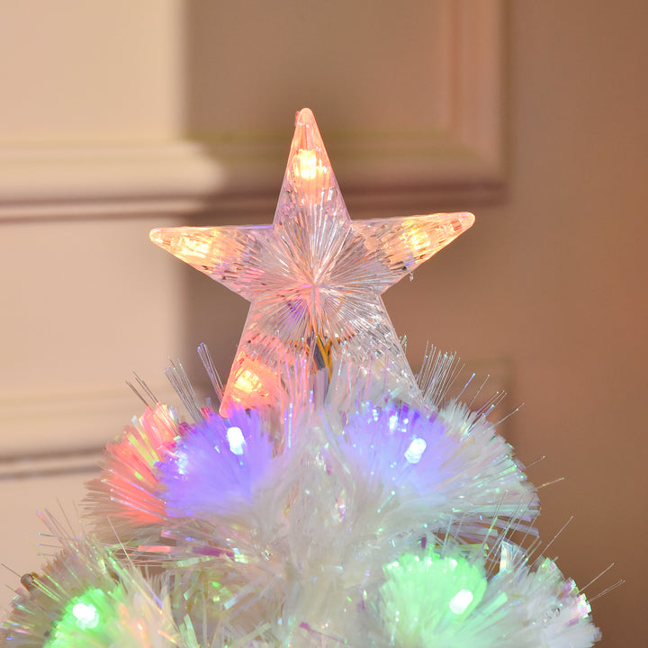 3FT Pre-Lit Artificial Christmas Tree w/ Fibre Optic LED Lights Holiday Home Xmas Decoration-White