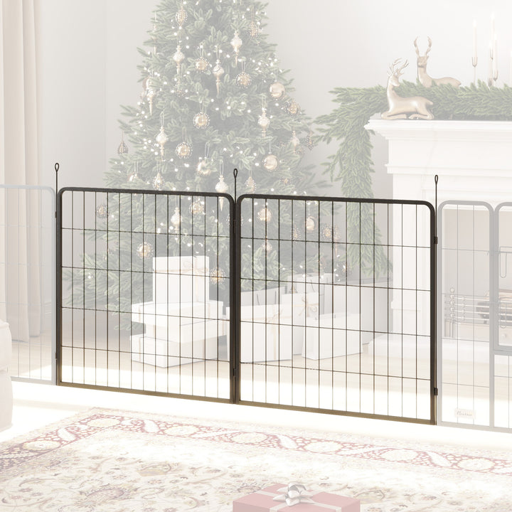 2 Piece Dog Pen Expansion Pack for 80cm High Pet Playpen with 3 Stakes, for Small and Medium Dogs