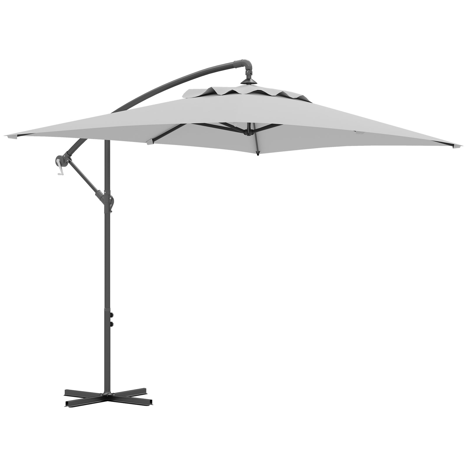 3(m) Cantilever Overhanging Parasol, with Cross Base - Light Grey