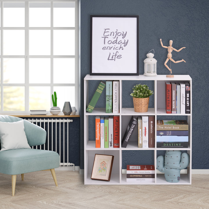 Nine-Cube Storage Shelf - White