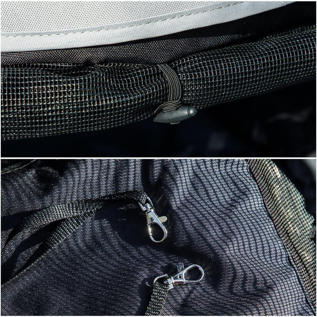 Foldable Dog Stroller, Lightweight Dog Pram w/ Shoulder Strap, Storage Bag, Cup Holder, Dark Blue
