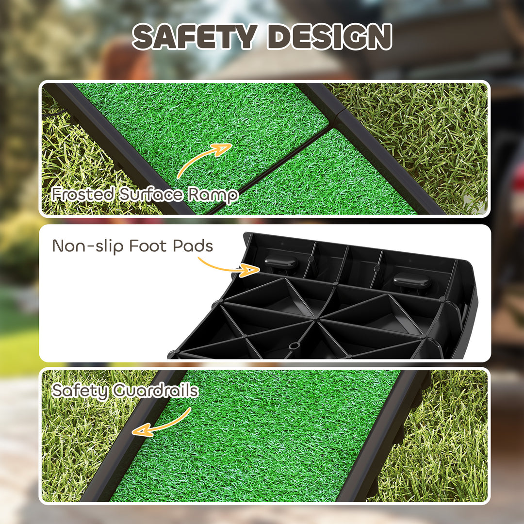 Foldable Dog Ramp with Artificial Anti-slip Surface, Portable &amp; Lightweight, for Cars, Home, 155 x 38.5 x 15.5 cm