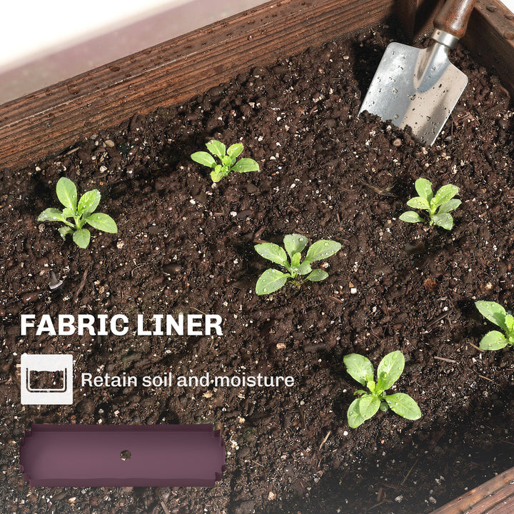 3-Tier Wooden Raised Planter, Raised Garden Bed on Legs with Drainage 