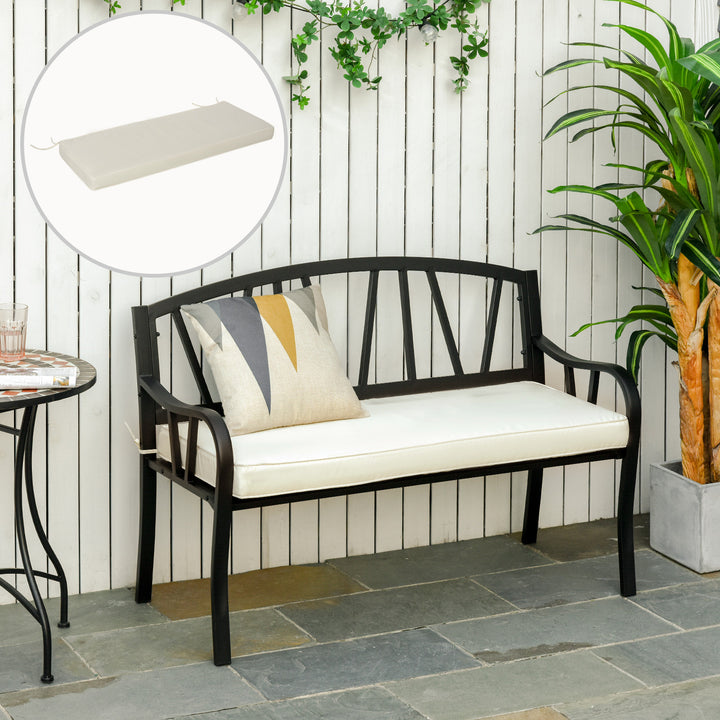 Outsunny Loveseat Bench Cushion 2 Seater Seat Pad for Swing Furniture, Versatile for Indoor & Outdoor, Cream White