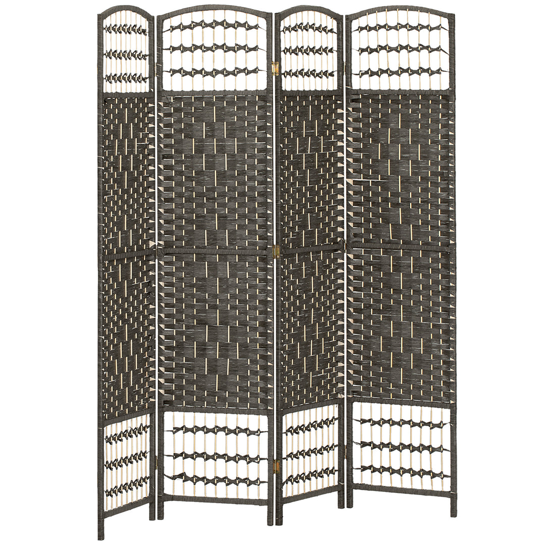 4 Panel Folding Privacy Screen, Room Divider with Pine Wood Frame for 