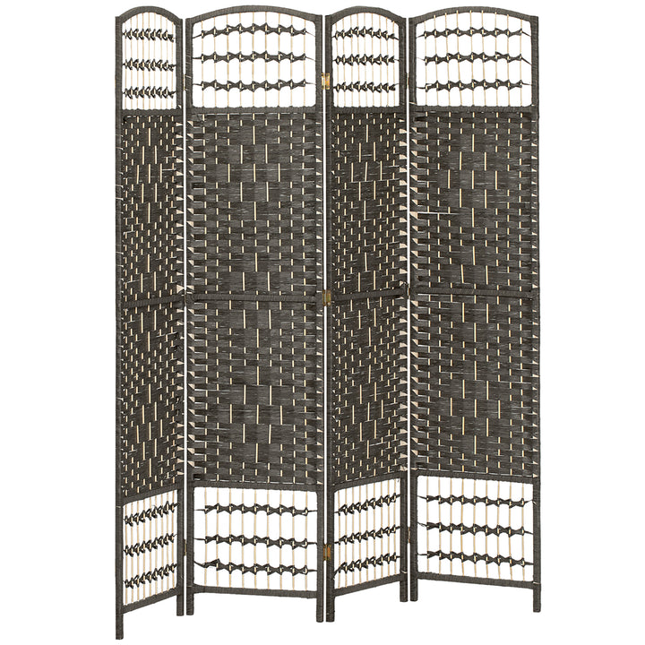 4 Panel Folding Privacy Screen, Room Divider with Pine Wood Frame for 