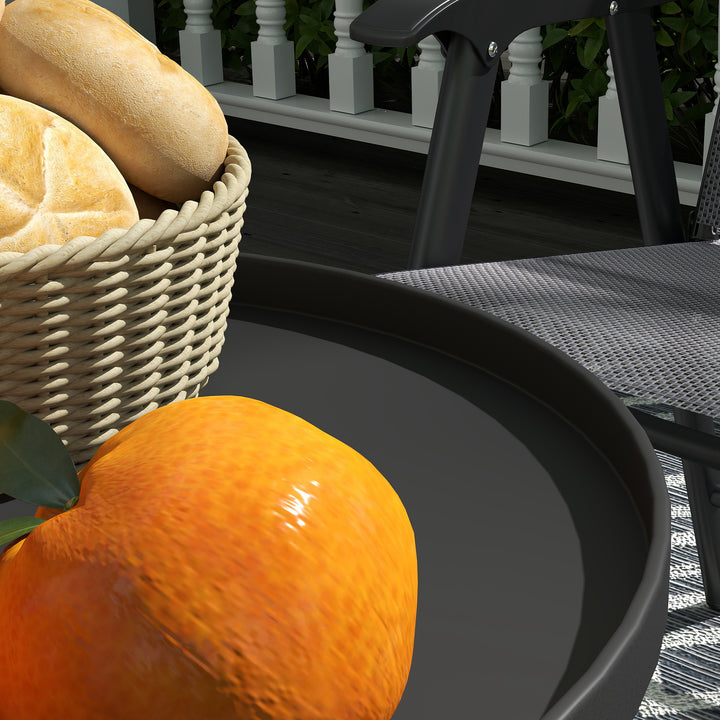 Two-Tier Metal Garden Table - Black