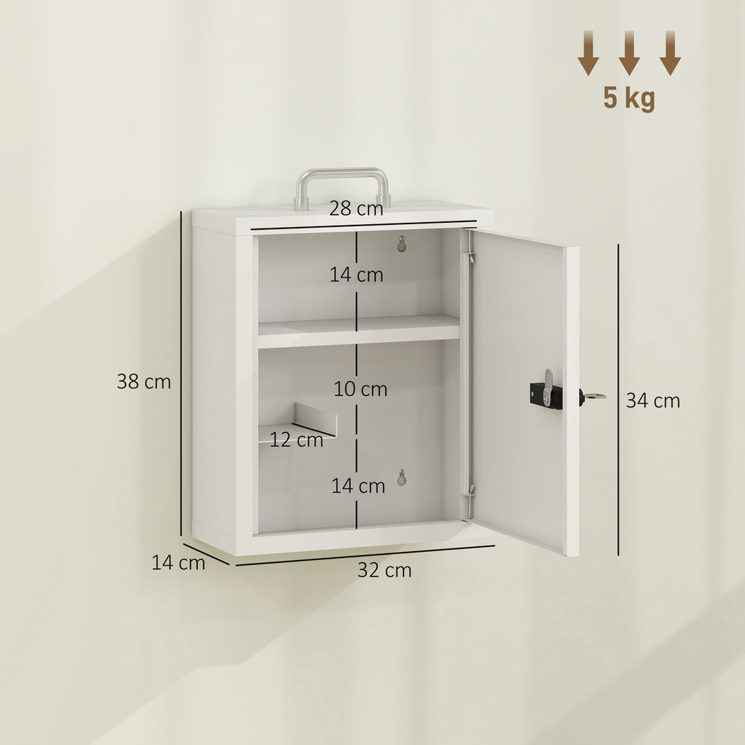 Wall Mount Medicine Cabinet with Combination and Key Lock, 3 Tier Stee
