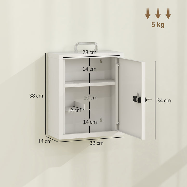 Wall Mount Medicine Cabinet with Combination and Key Lock, 3 Tier Stee