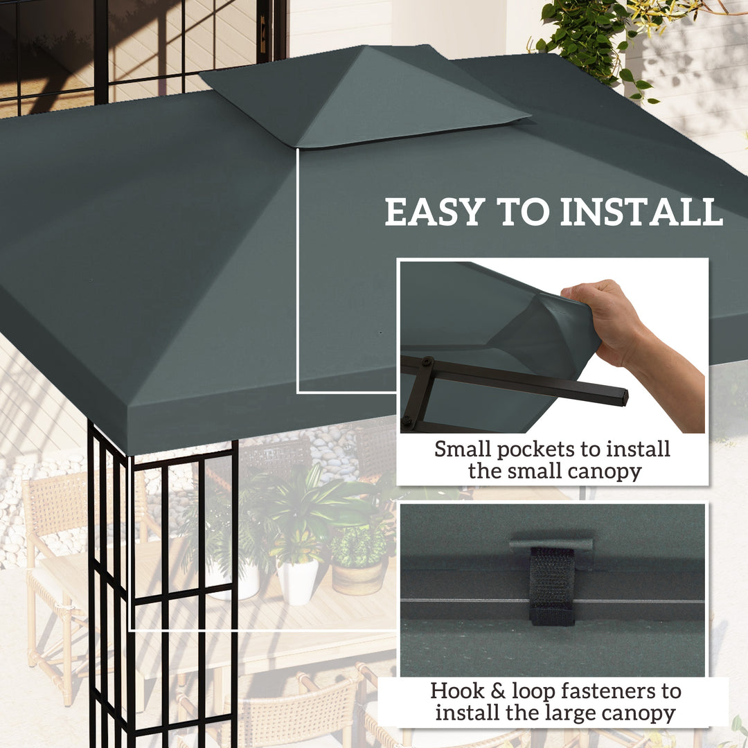 Gazebo Roof Replacement, for 3 x 3(m) Frames - Grey